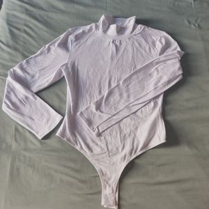 White Mockneck Bodysuit